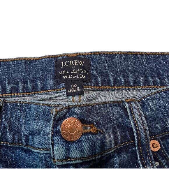 J.Crew Full Length Wide Leg Jeans Women’s 30 Blue Denim High Rise - Picture 3 of 10